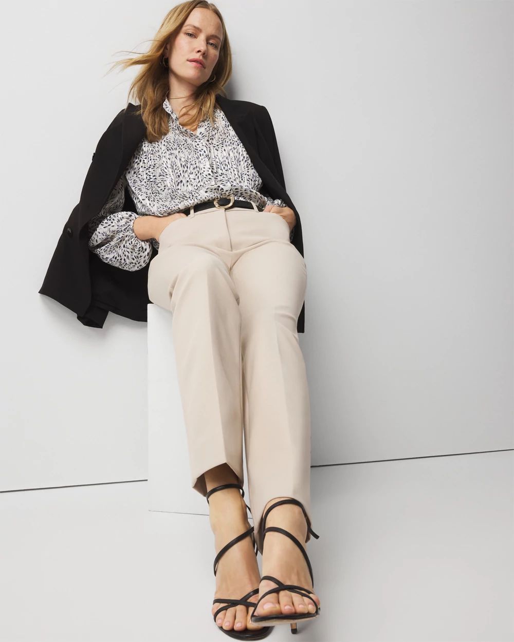 WHBM® Ines Slim Bootcut Comfort Stretch Pants | White House Black